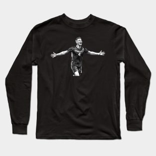 scott mctominay Scotland fan art in greyscale Long Sleeve T-Shirt